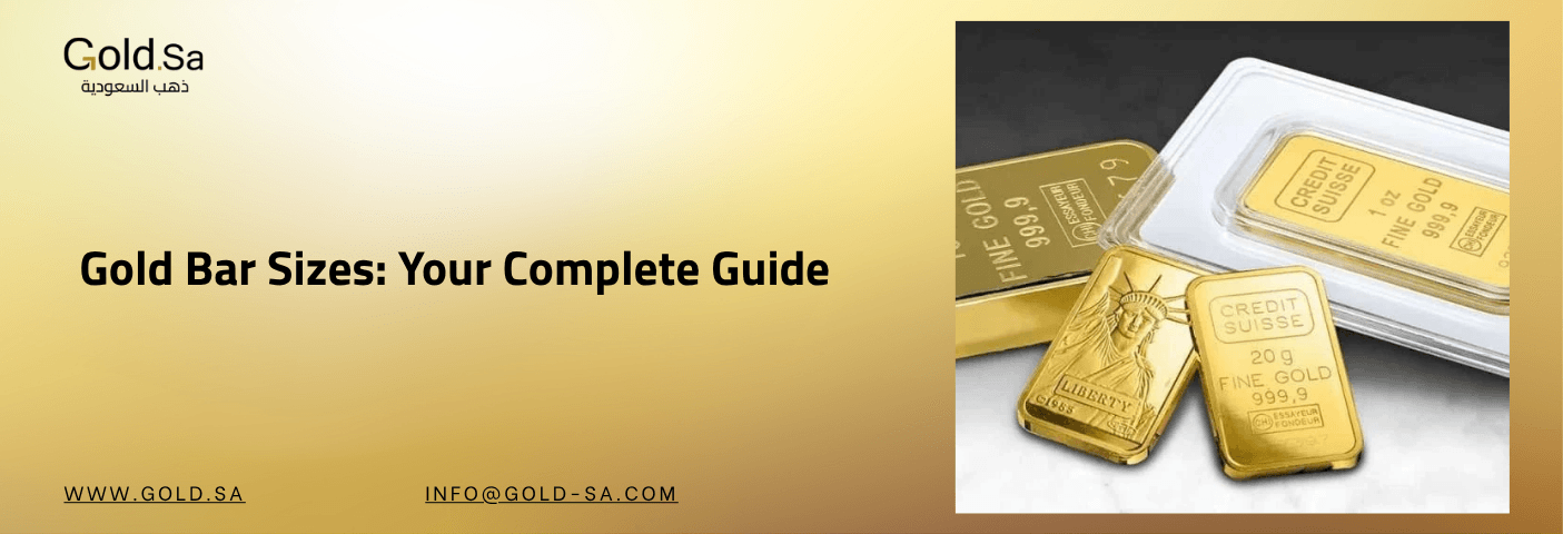 GoldSa promotional banner showcasing various gold bar sizes including 5g, 20g, and 1oz options in premium packaging.